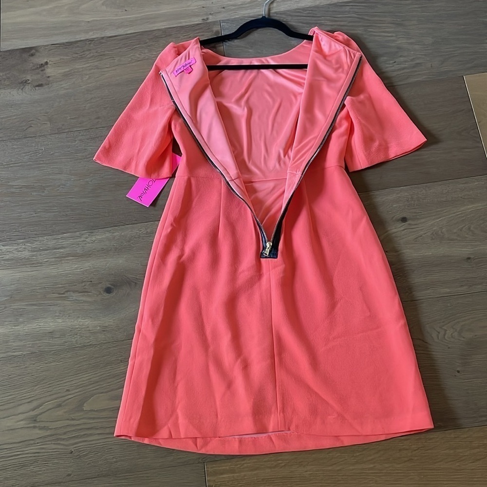 Betsey Johnson Orange/Coral Sheath Dress Size 4 NWT - Picture 11 of 13